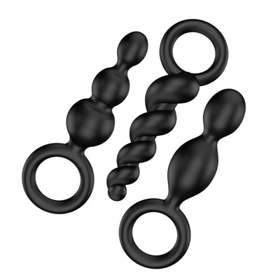 Booty Call Silicone Anal Plug Set Anal Toys Satisfyer Black