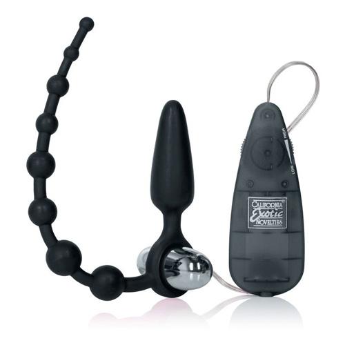 Booty Call Double Dare Vibrating Anal Beads Anal Toys CalExotics Black