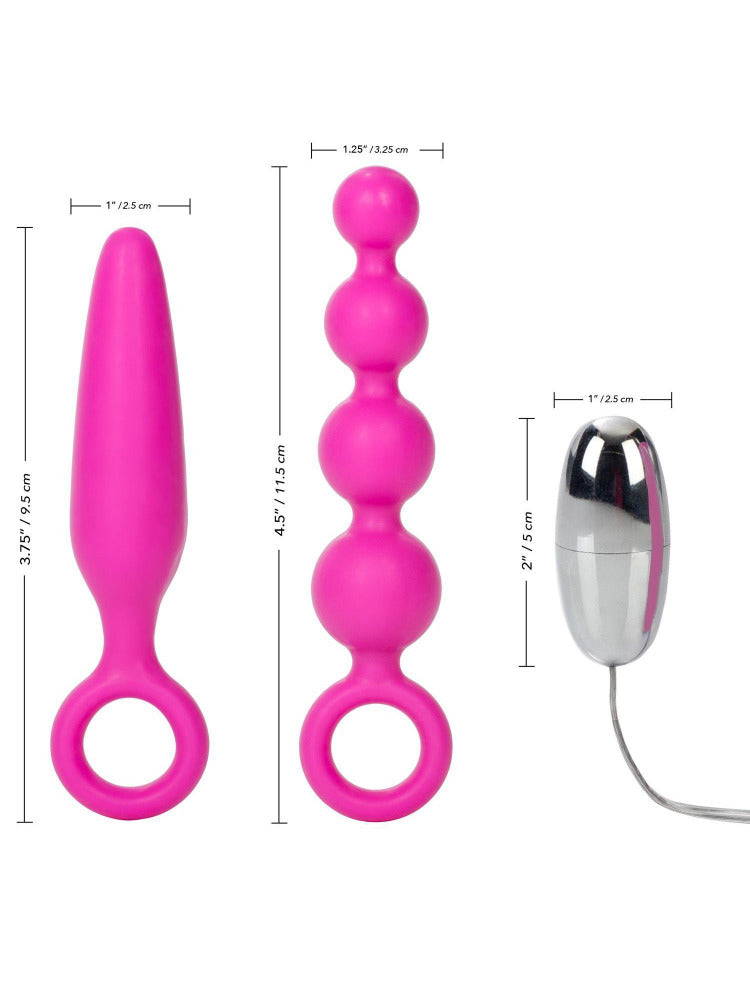 Booty Call Silicone Vibro Plug Anal Kit Anal Toys CalExotics Pink