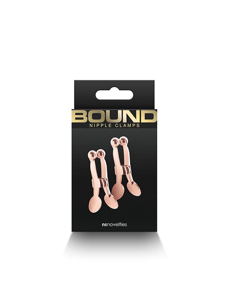 Bound Adjustable Heavy-Duty Nipple Clamps Bondage and Fetish NS Novelties Rose Gold