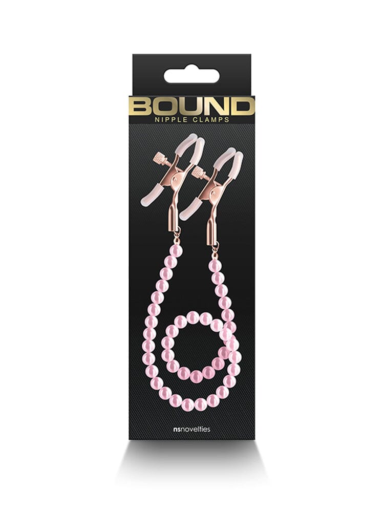 Bound Adjustable Beaded Chain Nipple Clamps Bondage and Fetish NS Novelties Pink