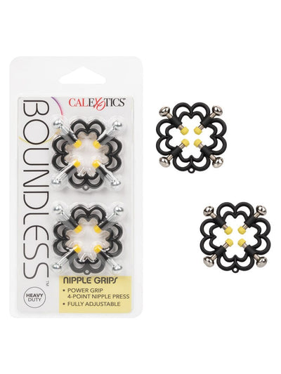 Boundless 4-Point Press Nipple Grips Bondage & Fetish CalExotics Black/Yellow
