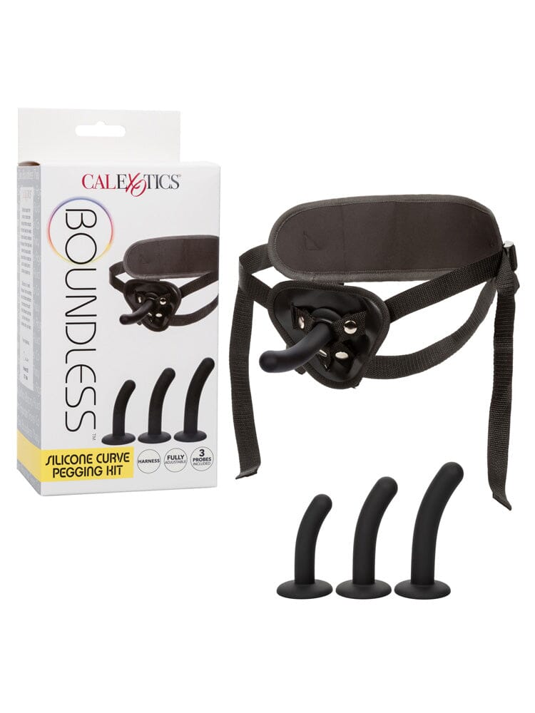 Boundless Curve Interchangeable Pegging Kit Dildos CalExotics Black