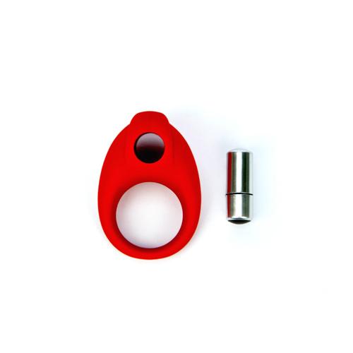 Bulge Vibrating Silicone Cock Ring More Toys Topco Sales Red/Silver