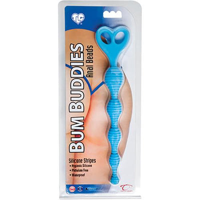 Bum Buddies Silicone Stripes Anal Beads Anal Toys TopCo Sales Blue