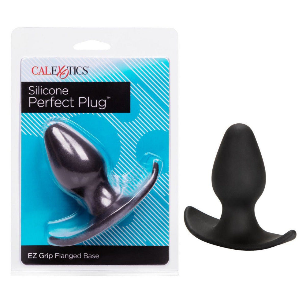 Perfect Plug EZ Grip Silicone Butt Plug Anal Toys California Exotic Novelties Black