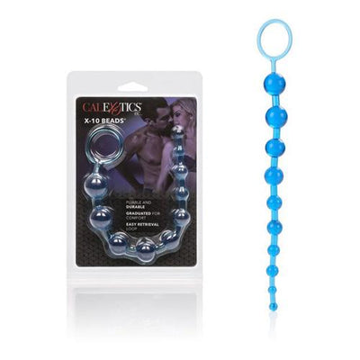 X-10 Graduated Jelly Anal Beads Anal Toys California Exotic Novelties Blue