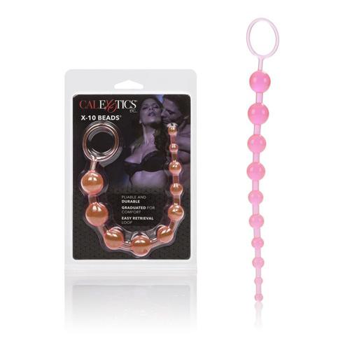 X-10 Graduated Jelly Anal Beads Anal Toys California Exotic Novelties Pink
