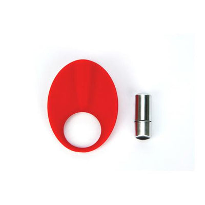 Caliber Vibrating Silicone Cock Ring More Toys Topco Sales Red/Silver