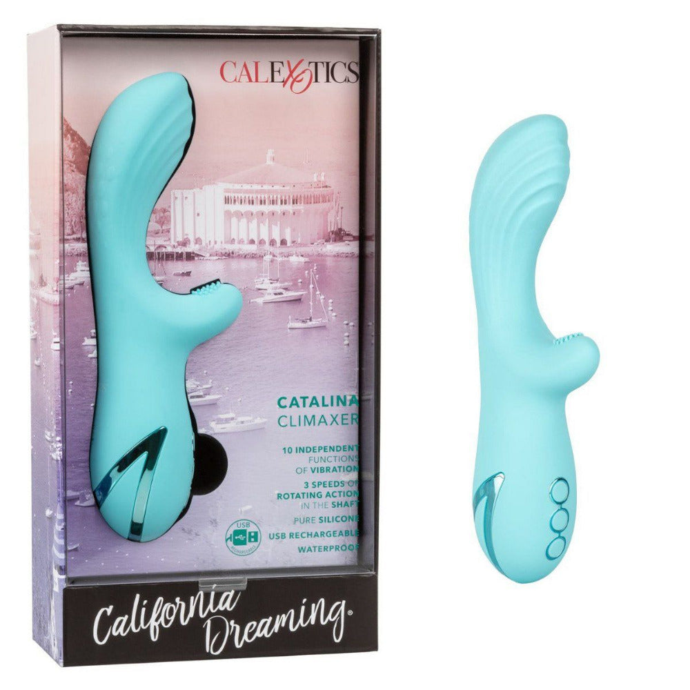 California Dreaming Catalina Climaxer Vibe Vibrators CalExotics Teal Blue