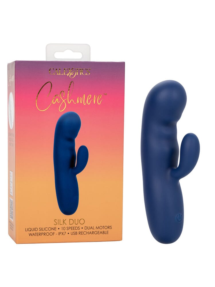 Cashmere Silk Duo G-Spot Rabbit Vibrator Vibrators CalExotics Blue