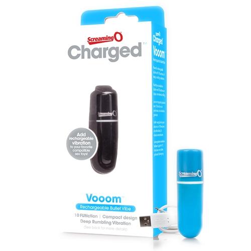 Charged Vooom Rechargeable Mini Bullet Vibrators Screaming O Blue 