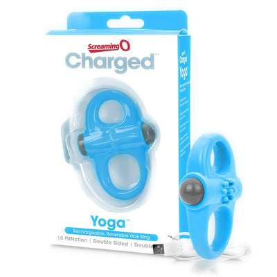 Charged Yoga Vibrating Cock Ring More Toys Screaming O Blue 