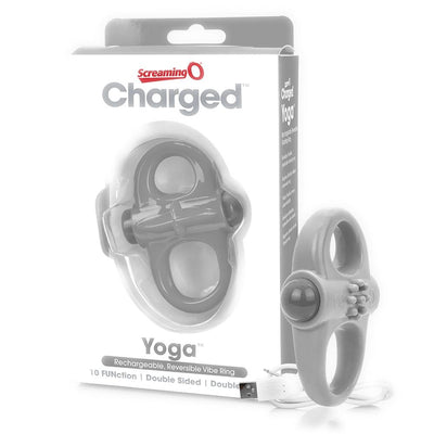 Charged Yoga Vibrating Cock Ring More Toys Screaming O Grey 