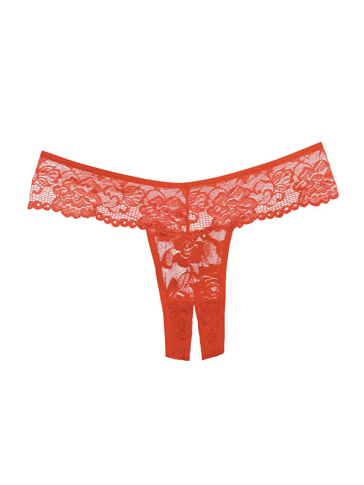 Adore Chiqui Love Crotchless Lace Panty Lingerie Allure Lingerie Red