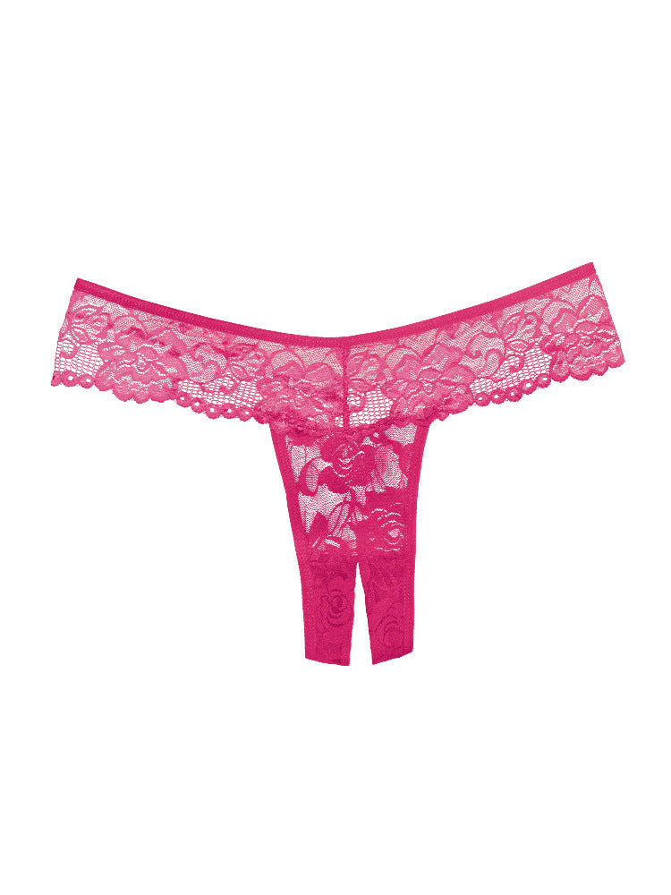 Adore Chiqui Love Crotchless Lace Panty Lingerie Allure Lingerie Hot Pink