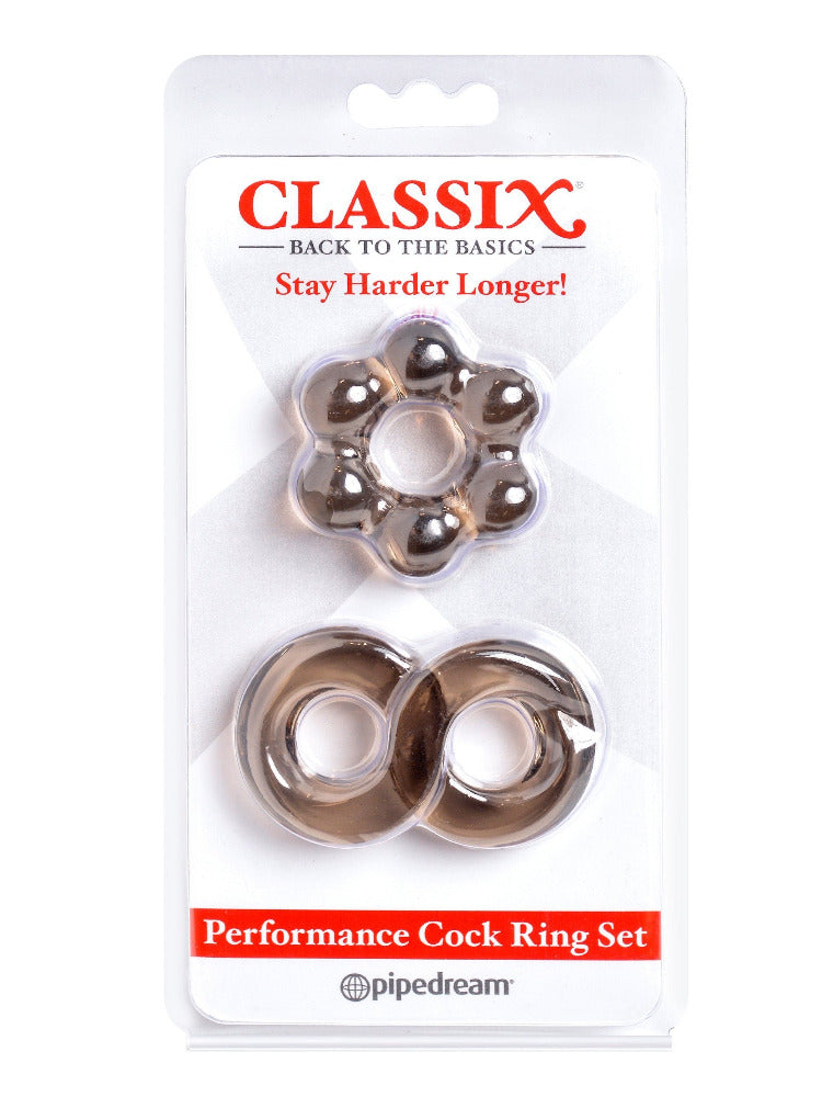 Classix Performance Cock Ring Set More Toys Pipedream Products Smoke