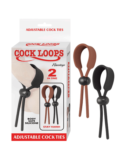 Cock Loops Silicone Adjustable Cock Ties More Toys Nasstoys Black and Brown