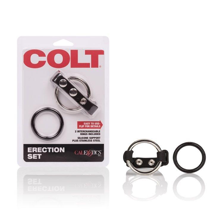 COLT Interchangeable Erection Ring Set More Toys California Exotic Novelties Black/Silver