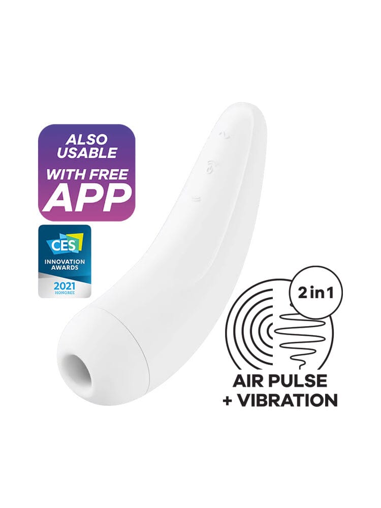 Curvy 2+ Air Pulse Connect App Stimulator Vibrators Satisfyer White