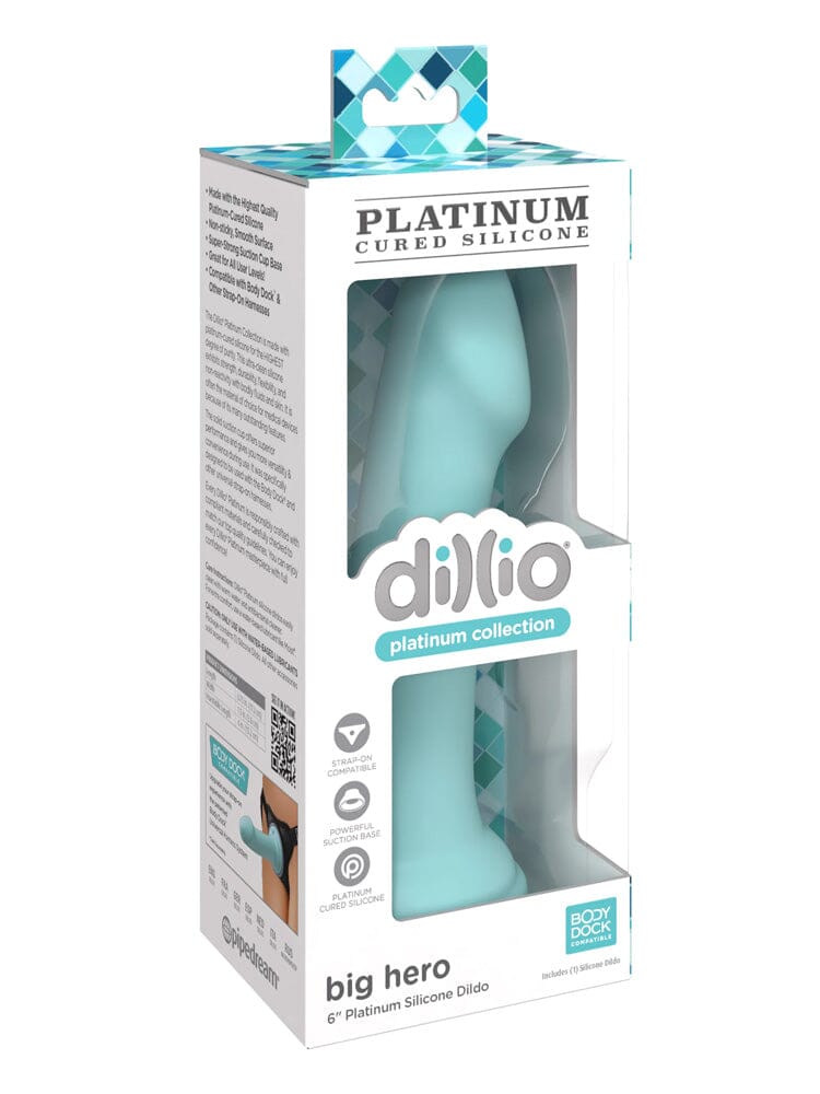 Dillio Platinum Silicone Big Hero Dildo Dildos Pipedream Products Teal