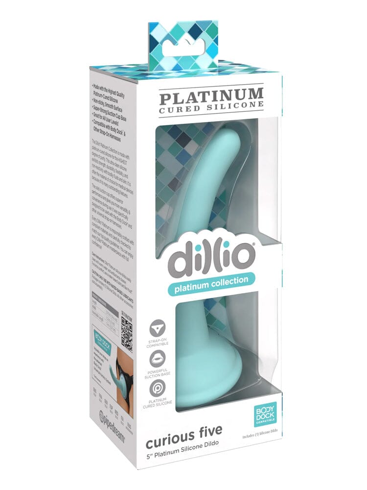 Dillio Platinum Silicone Curious Five Dildo Dildos Pipedream Products Teal