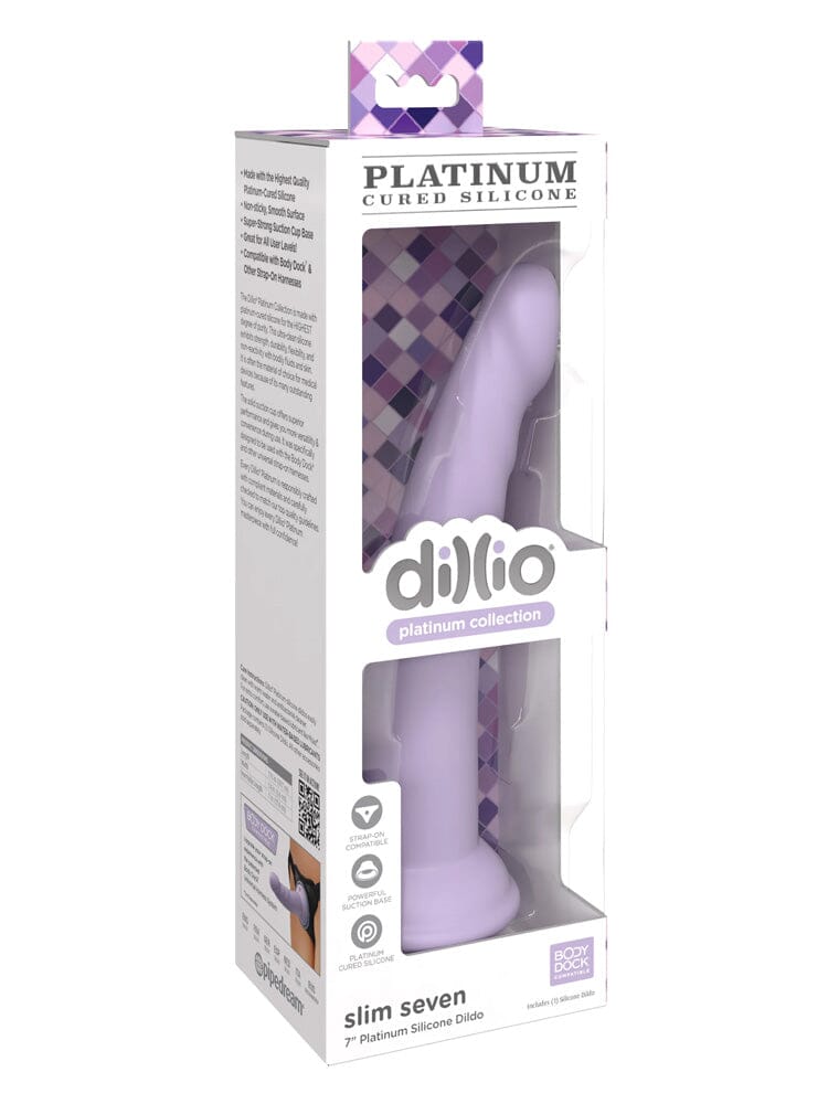 Dillio Platinum Silicone Slim Seven Dildo Dildos Pipedream Products Purple