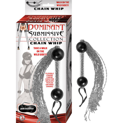 Dominant Submissive BDSM Chain Whip Bondage & Fetish Nasstoys Silver/Black