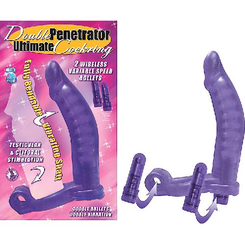 Double Penetrator Ultimate Cock Ring Anal Nasstoys Purple 