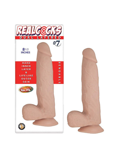 RealCocks Bendable RealSkin Realistic Dildo Dildos NassToys Light 8.5"
