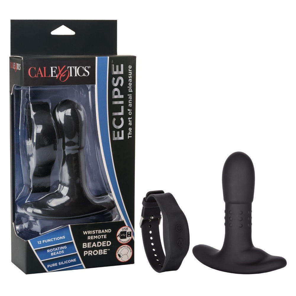 Eclipse Wristband Remote Beaded Anal Probe Anal Toys CalExotics Black