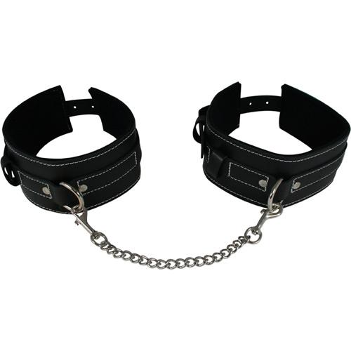 Edge Bondage Leather Wrist Restraint Cuffs Bondage & Fetish Sportsheets International Black