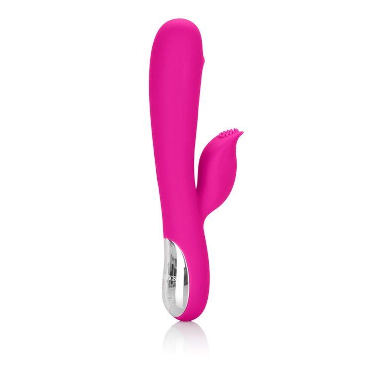Embrace Swirl Silicone Rabbit Vibrator Vibrators California Exotics Novelties Pink