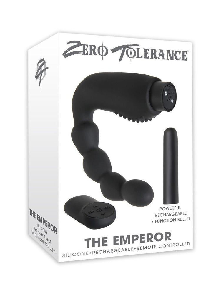 Emperor Rechargeable Silicone Anal Probe Anal Toys Zero Tolerance Black