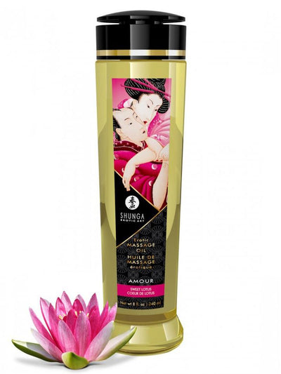 Erotic Massage Oil Lubes and Massage Shunga 8 oz Sweet Lotus 