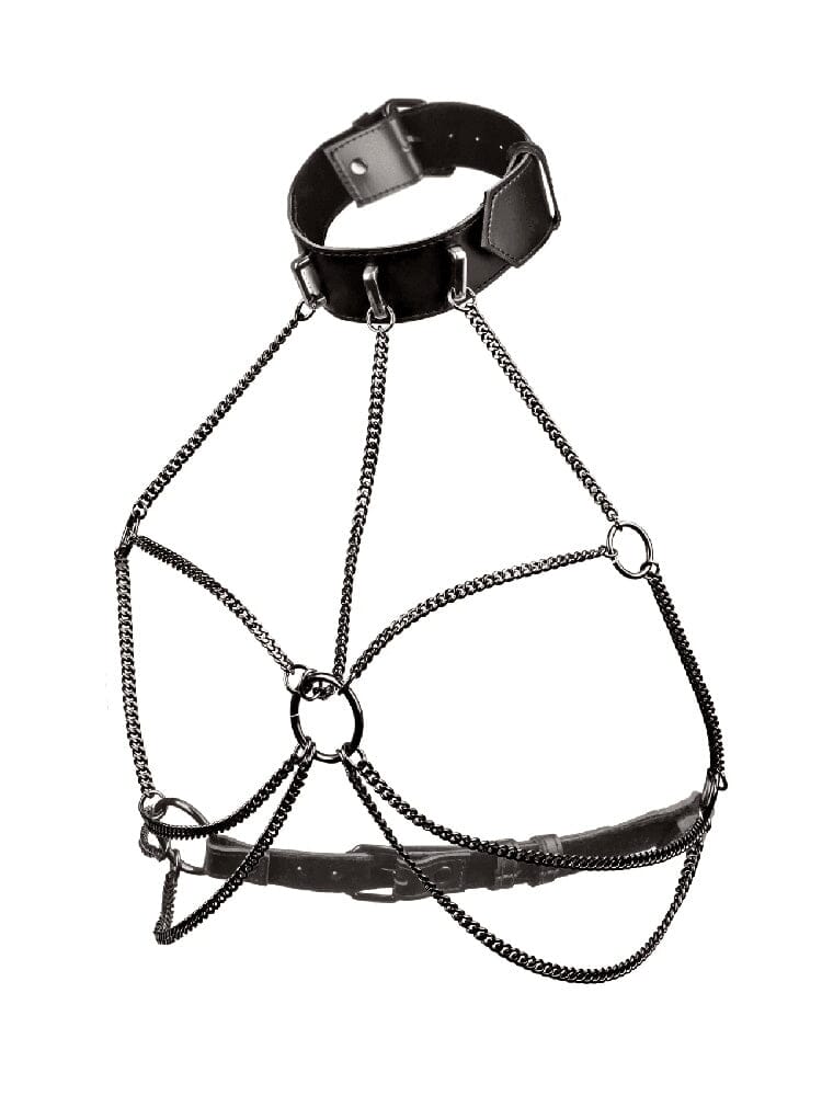 Euphoria Bondage Multi Chain Collar Harness Bondage & Fetish CalExotics Black One Size