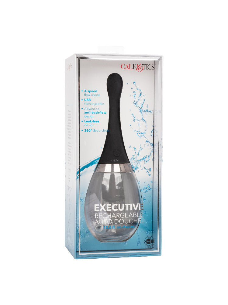 Executive Rechargeable Auto Anal Douche Anal Toys CalExotics Black/Clear
