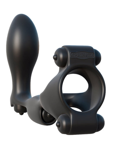 Fantasy C-Ringz Ass-Gasm Plug & Cock Ring More Toys Pipedream Products Black