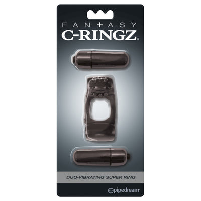 Fantasy C-Ringz Duo Super Vibrating Ring More Toys Pipedream Products Black