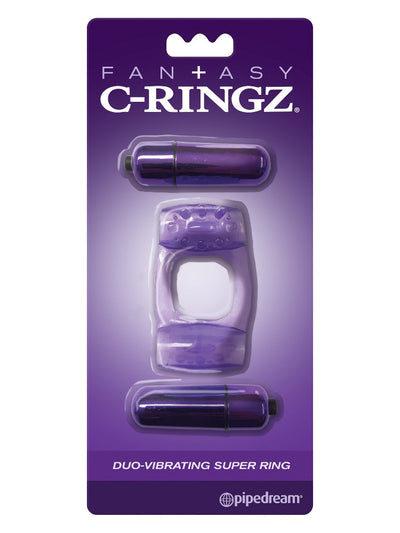 Fantasy C-Ringz Duo Super Vibrating Ring More Toys Pipedream Products Purple