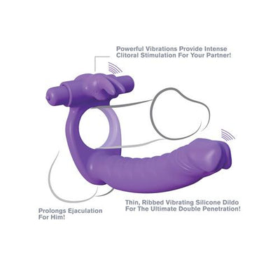 C-Ringz Silicone Rabbit Double Penetrator Anal Toys Pipedream Products Purple