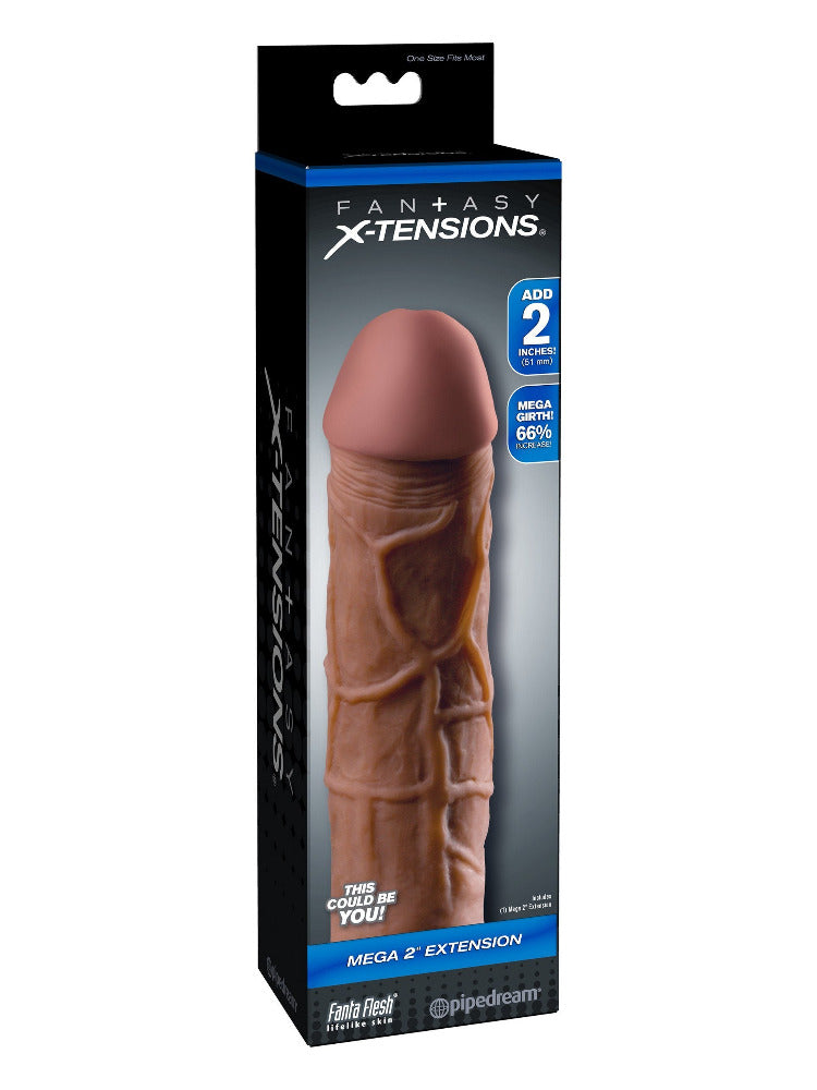 Fantasy X-tensions Mega Penis Sleeve More Toys Pipedream Products Dark Medium