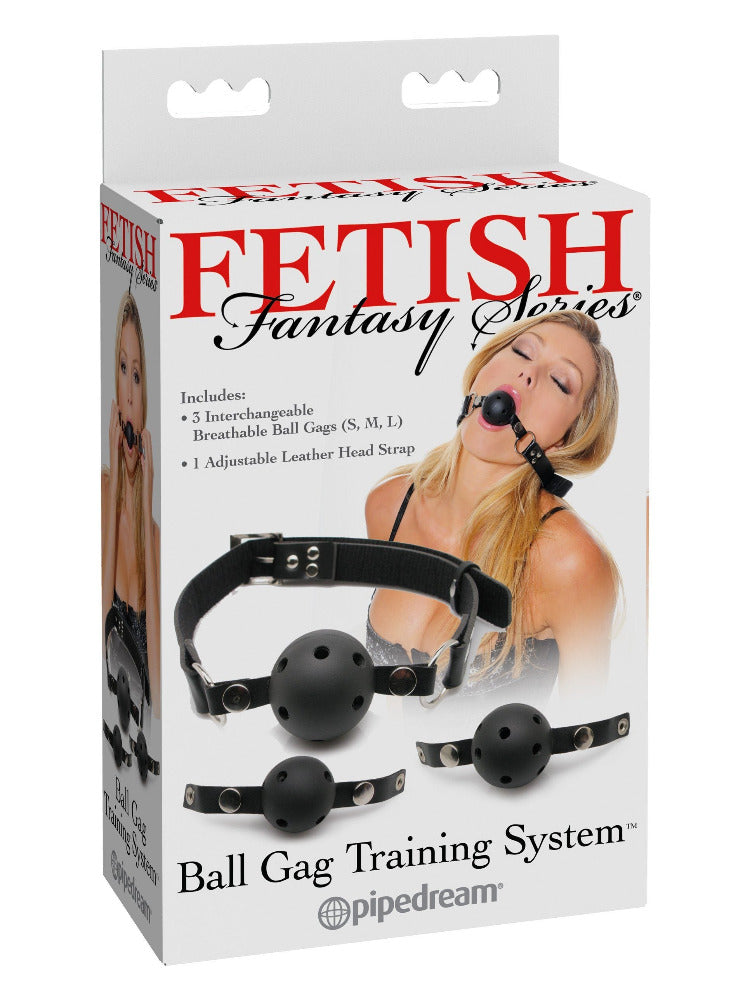Fetish Fantasy Breathable Ball Gag Trainer Bondage & Fetish Pipedream Products Black