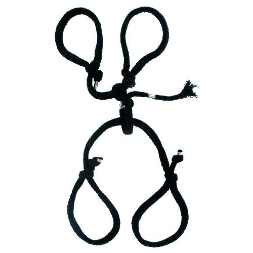 Fetish Fantasy Bondage Silk Rope Hogtie Set Bondage & Fetish Pipedream Products Black