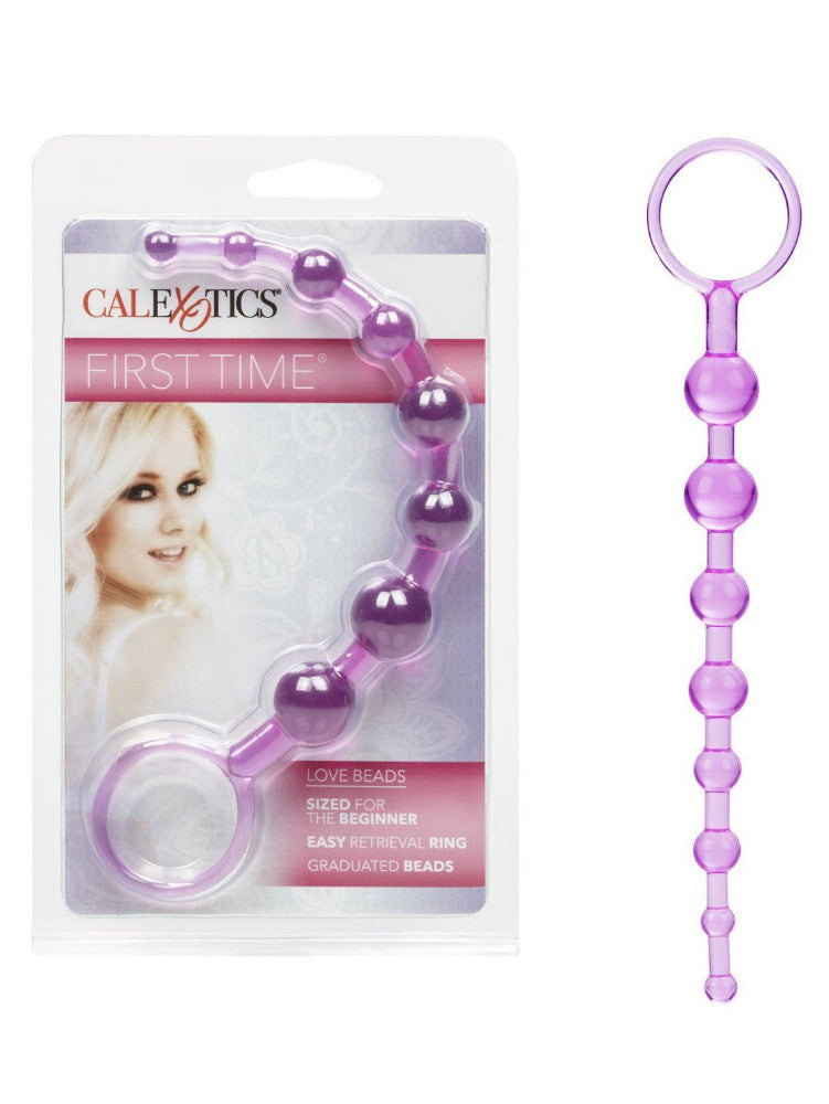 First Time Love Beads Graduated Anal Beads Anal Toys California Exotic Novelties Pink