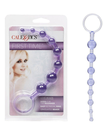 First Time Love Beads Graduated Anal Beads Anal Toys California Exotic Novelties Purple