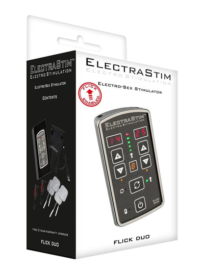 ElectraStim Flick Duo Dual Stimulator Pack Bondage & Fetish Cyrex Black/White/Red