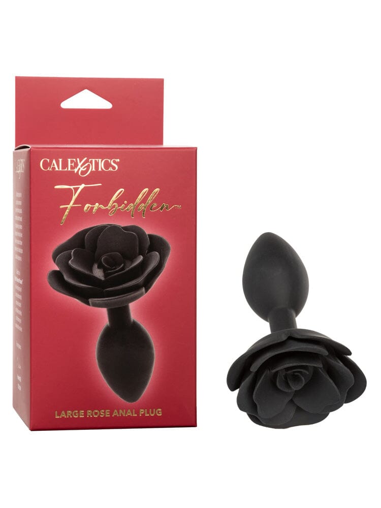 Forbidden Rose Silicone Anal Plug Anal Toys CalExotics Black Medium