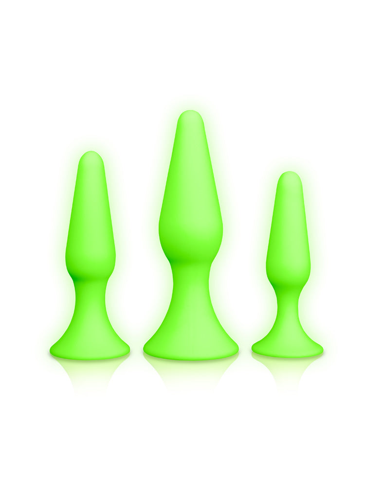 OUCH! Glow In The Dark Butt Plug Set Anal Shots America 