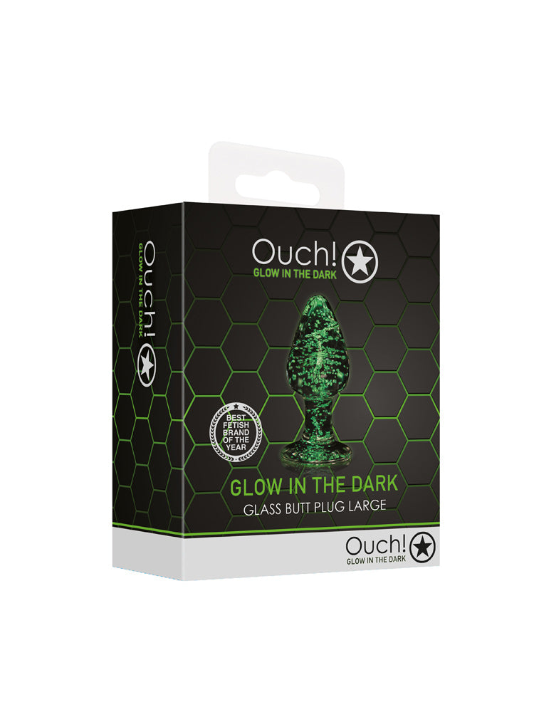 OUCH! Glow In The Dark Glass Butt Plug Anal Shots America 